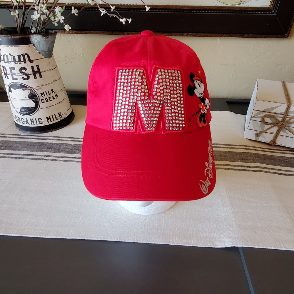 NWOT Walt Disney World girls Hat, red, Minnie Mouse, adjustable, sparkly
